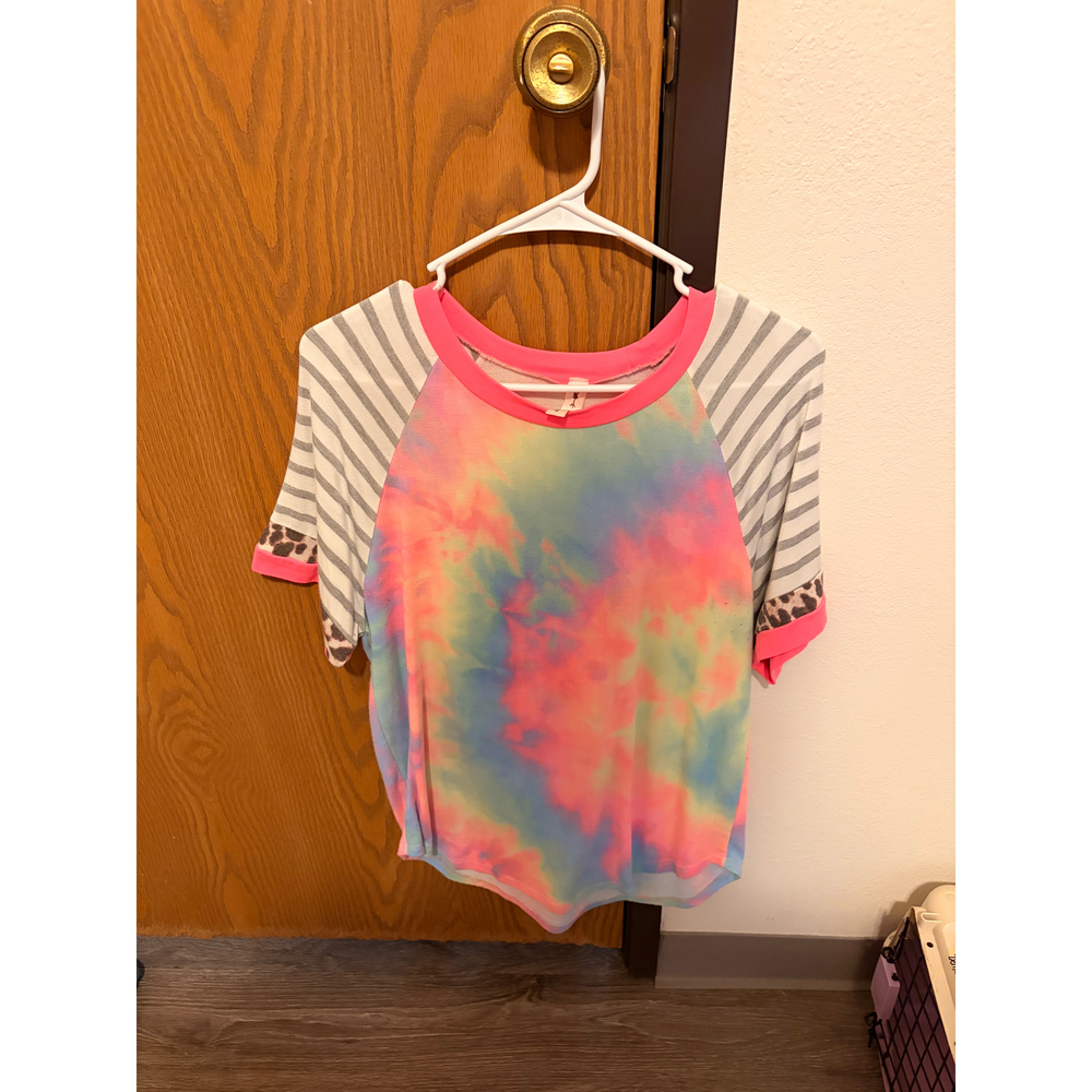 Unknown Tie Dye Pink Shirt Size Medium in Brown - Picture 1 of 2